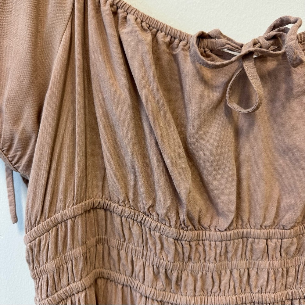 Gilli Tan Babydoll Milkmaid Dress - Picture 3 of 8